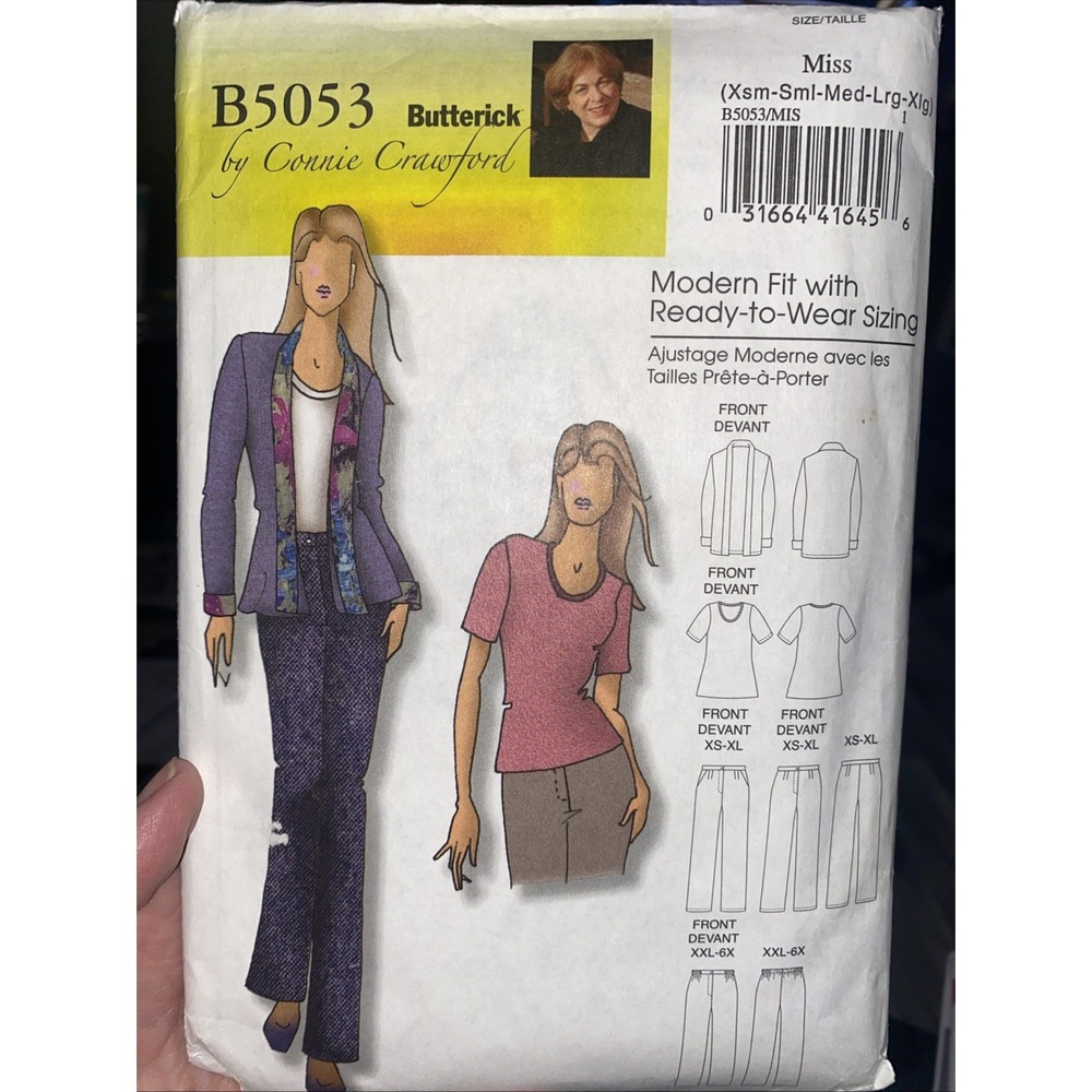 Butterick B5053 Connie Crawford Jacket Pants Blouse Sewing Pattern XS-XL Uncut